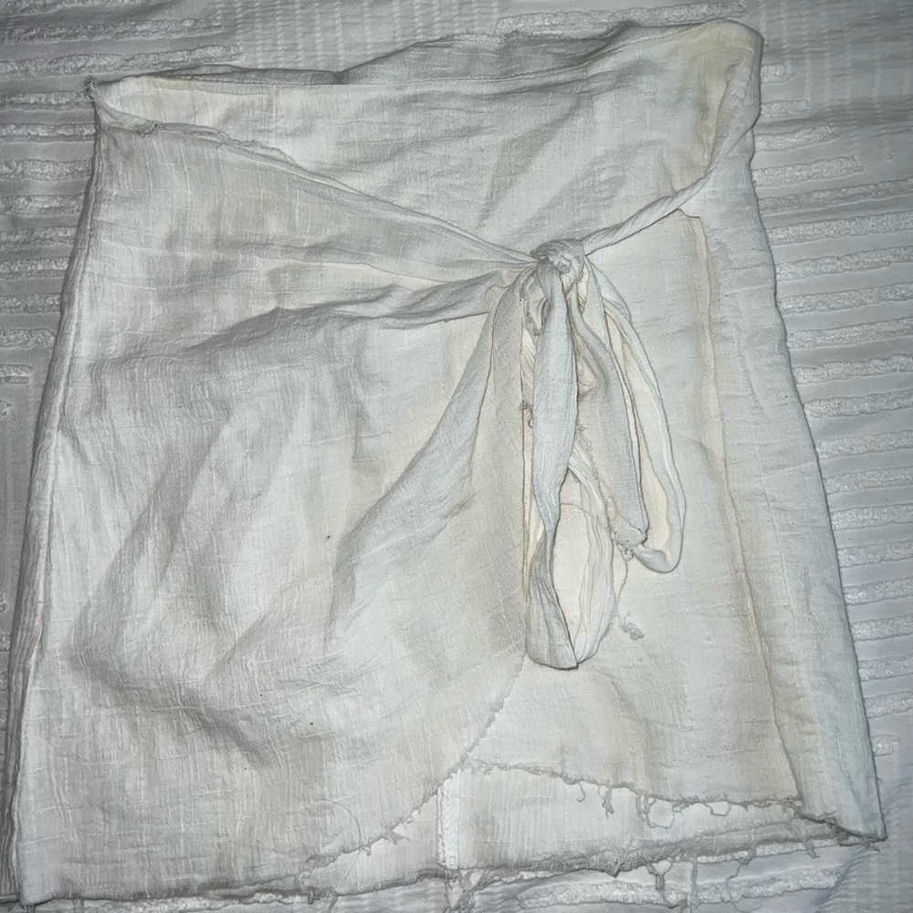 White Linen Skirt